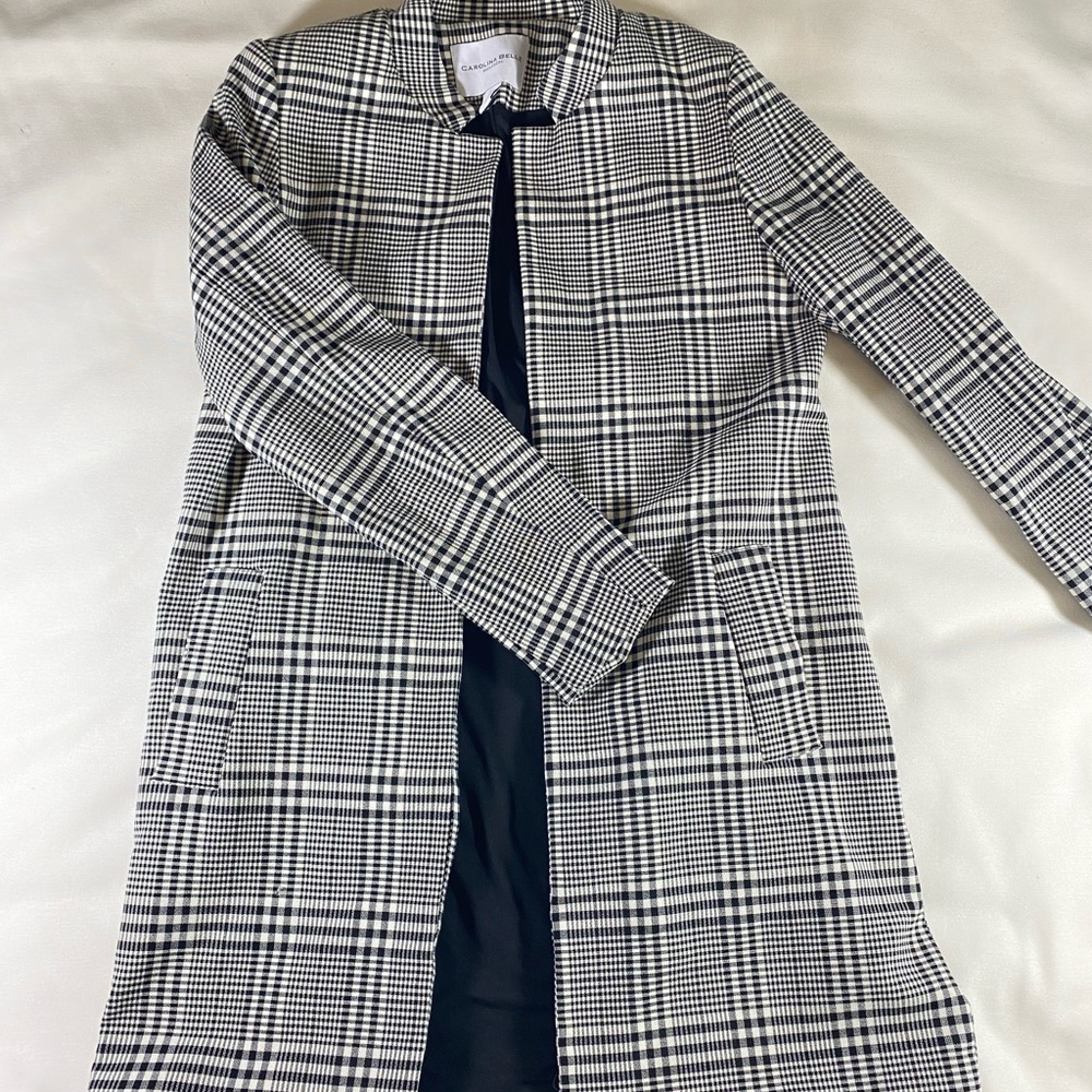 Plaid trench with shoulder pads S
